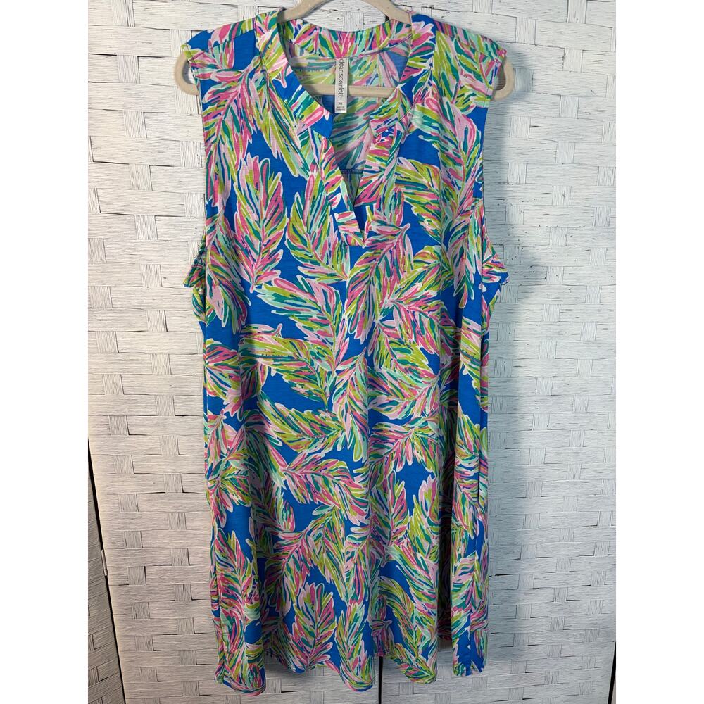Dear Scarlett Womens Sundress Lizzy tropical sleeveless coastal vacation Plus Sz